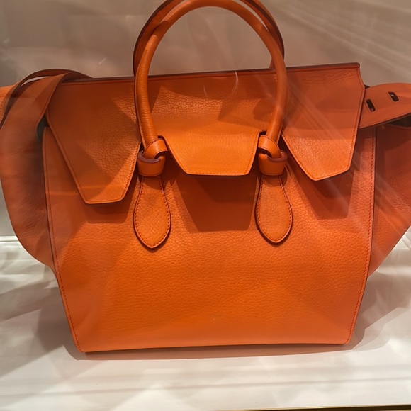 Celine Burned Orange Pebbled calfskin leather tie tote bag ( Rare 🧡) - Picture 12 of 13
